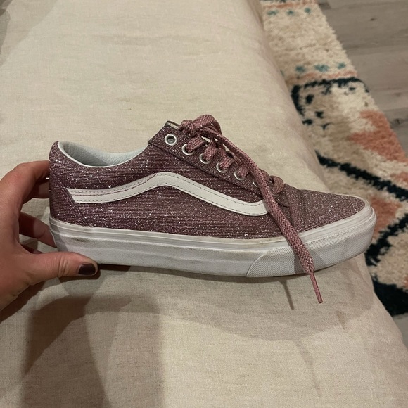 VANS pink sparkly. Size 8.5 women. Worn lightly. - Picture 3 of 7